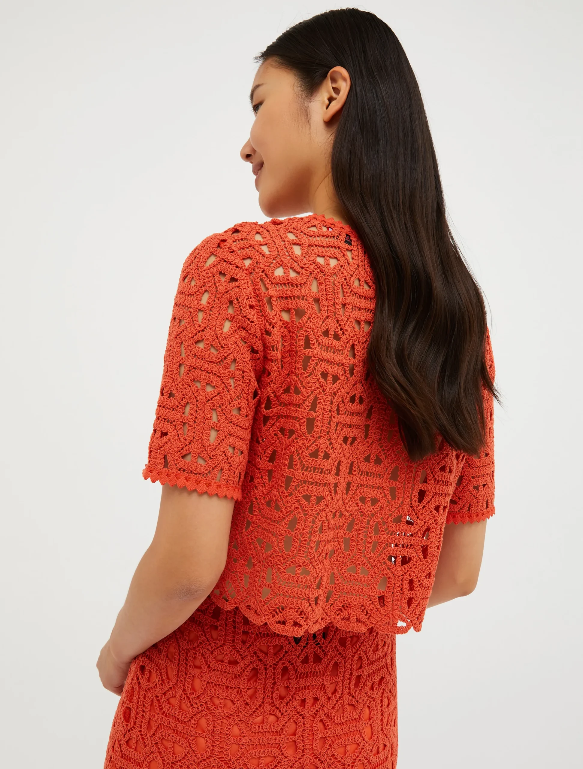 Macramé-jersey top