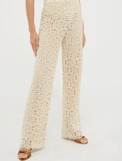 Macramé-jersey trousers