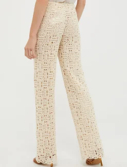 Macramé-jersey trousers