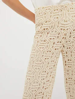 Macramé-jersey trousers