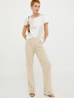 Macramé-jersey trousers