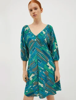 Micro-pleated jersey dress
