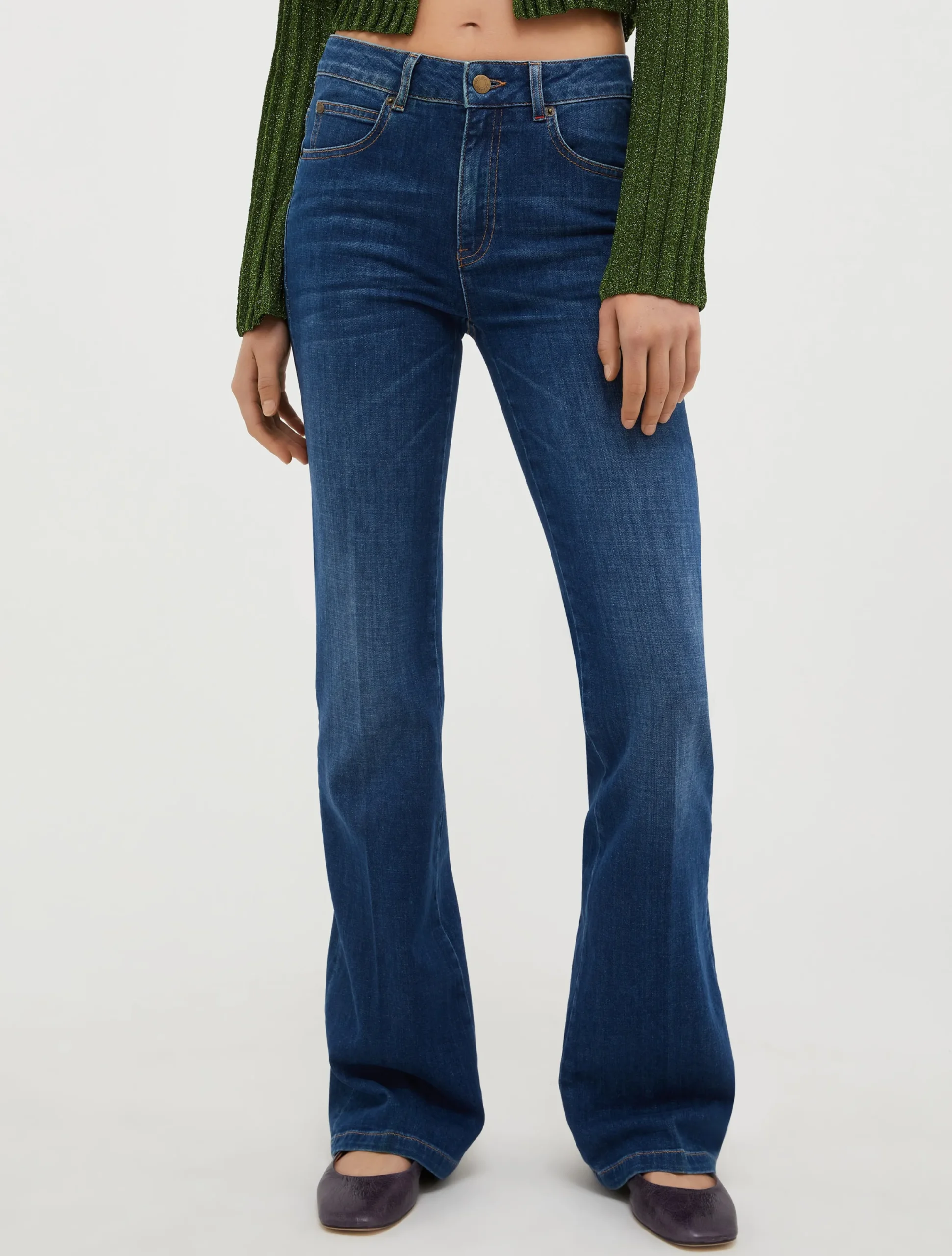 Mid-rise bootcut jeans