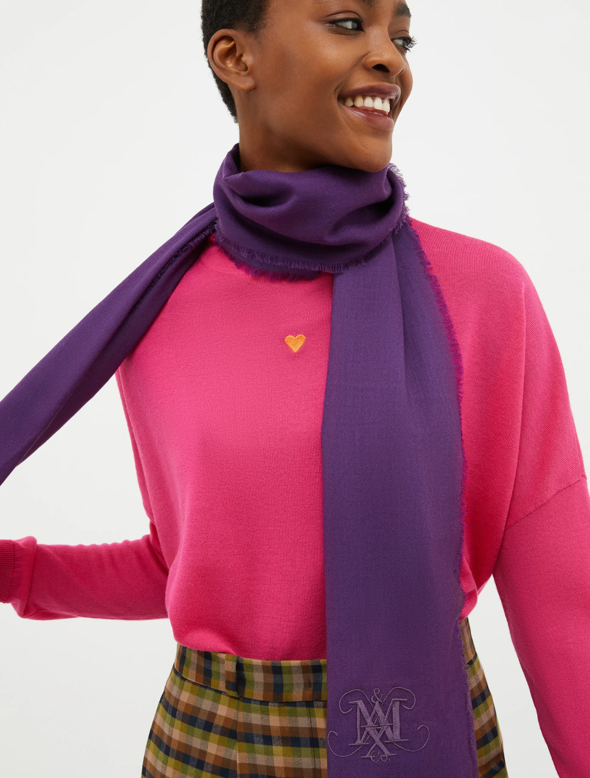 Monogrammed wool stole