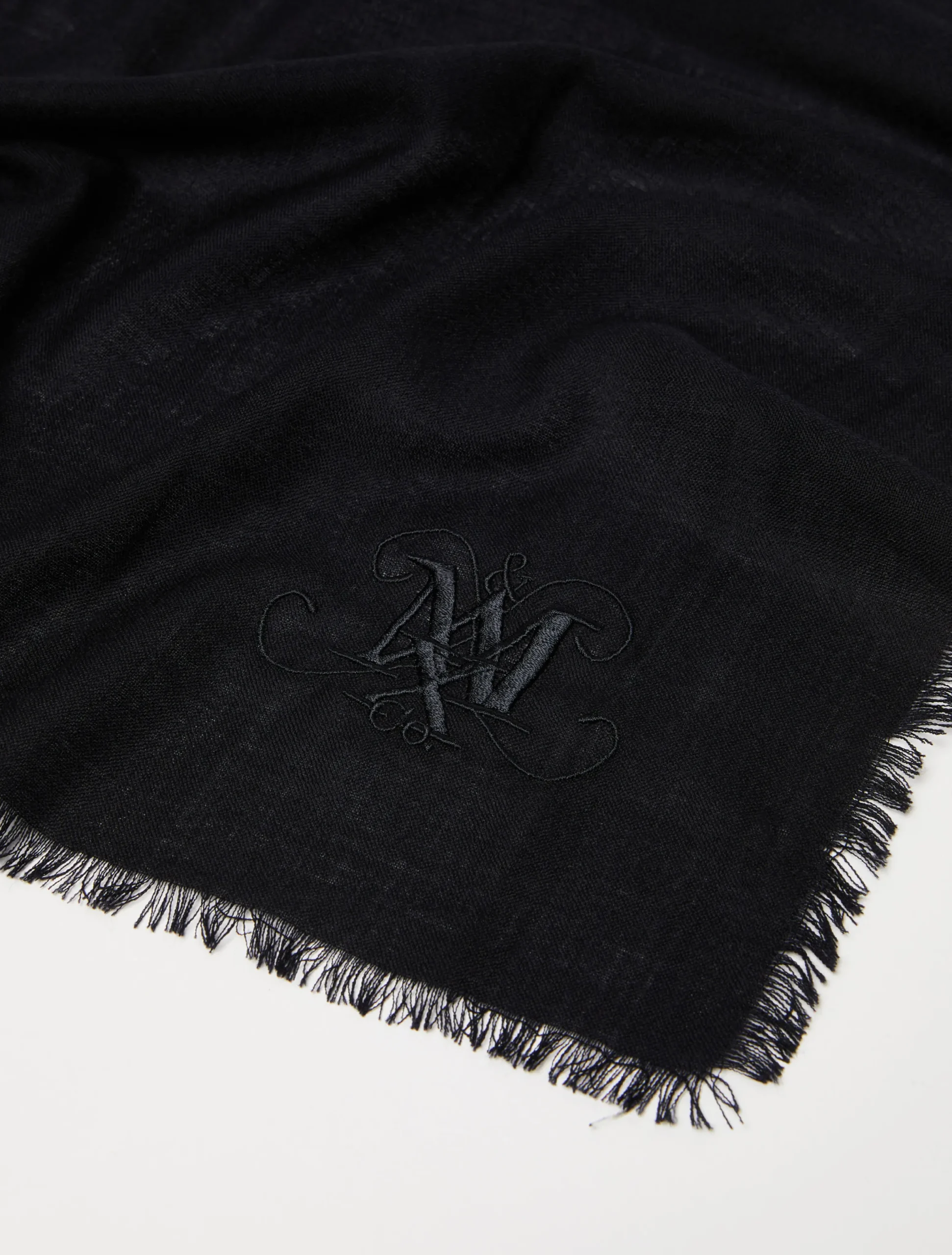 Monogrammed wool stole