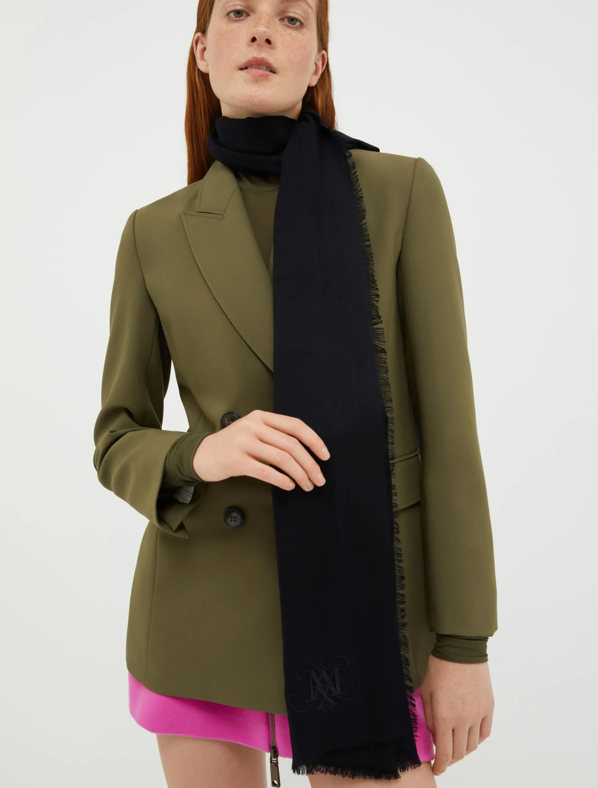 Monogrammed wool stole