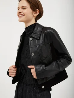 Nappa-leather and suede jacket