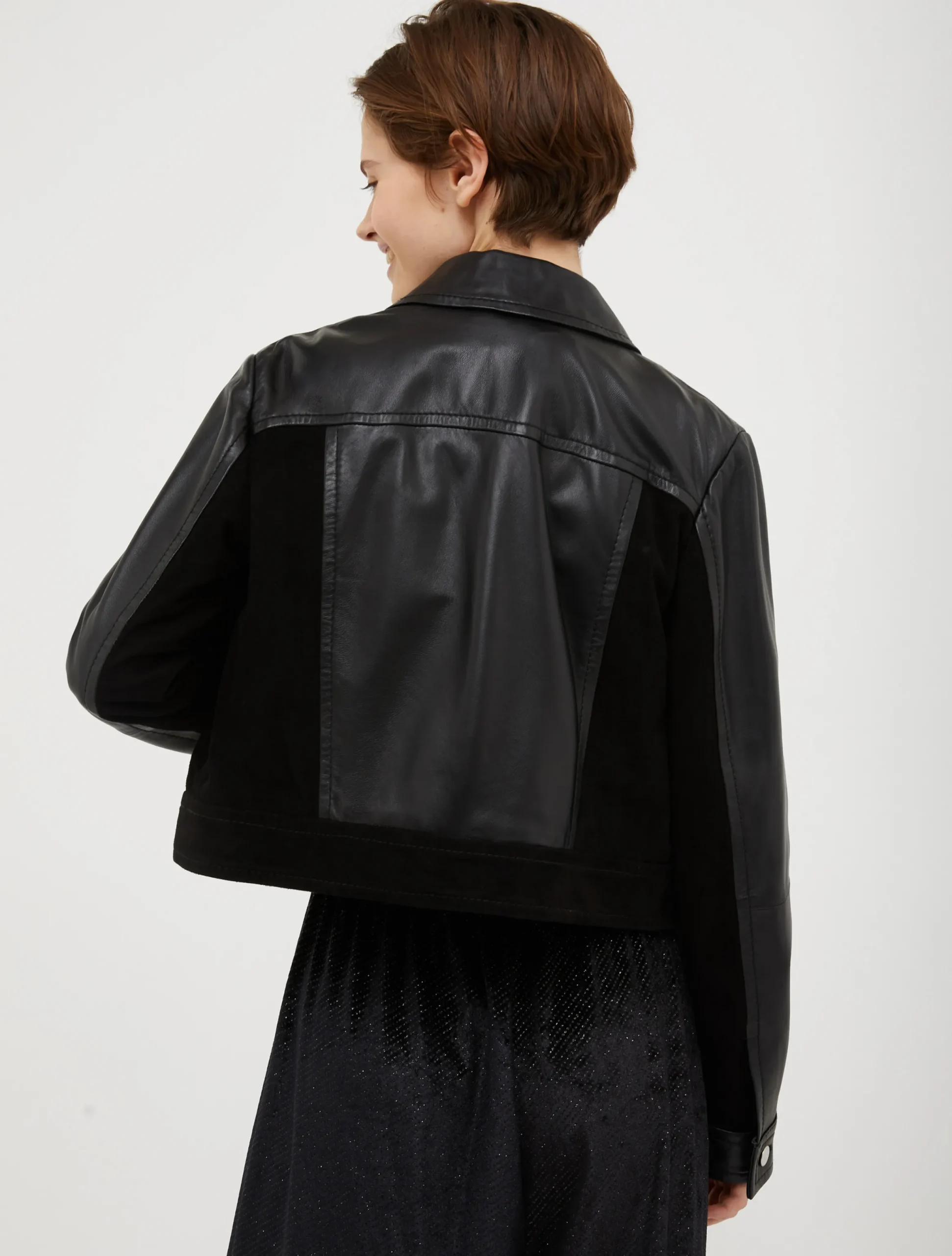 Nappa-leather and suede jacket