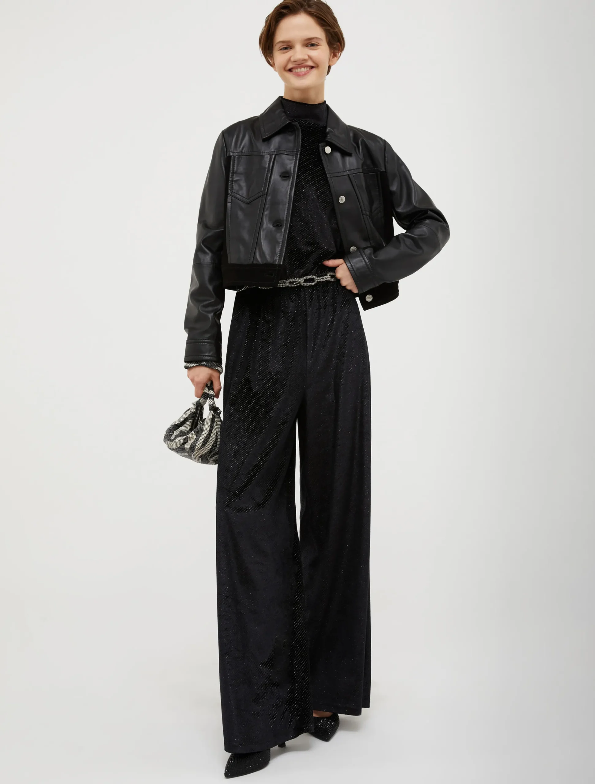 Nappa-leather and suede jacket
