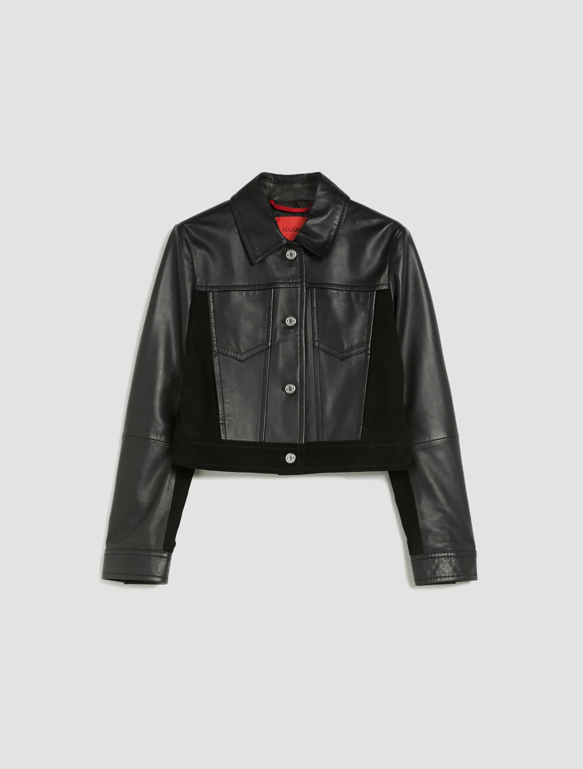 Nappa-leather and suede jacket