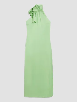 Off-the-shoulder satin dress