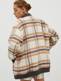 Oversized bomber jacket in a wool blend