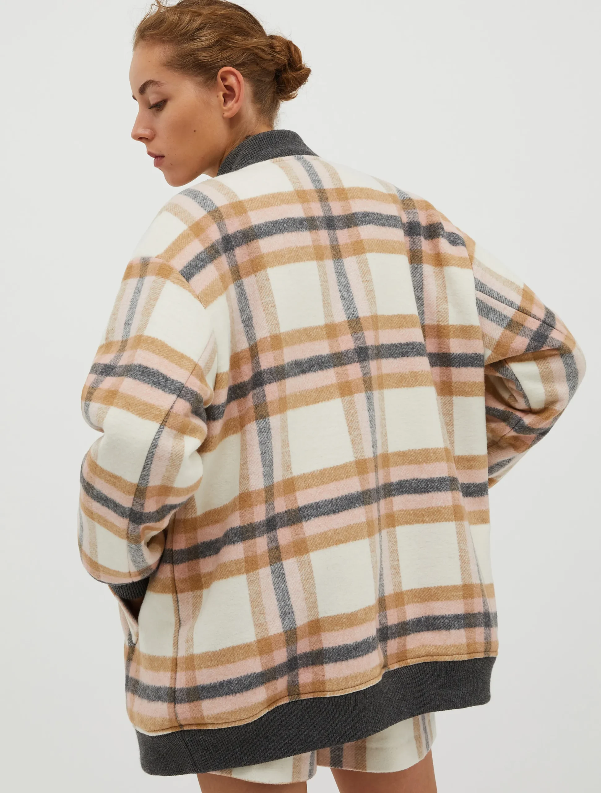 Oversized bomber jacket in a wool blend