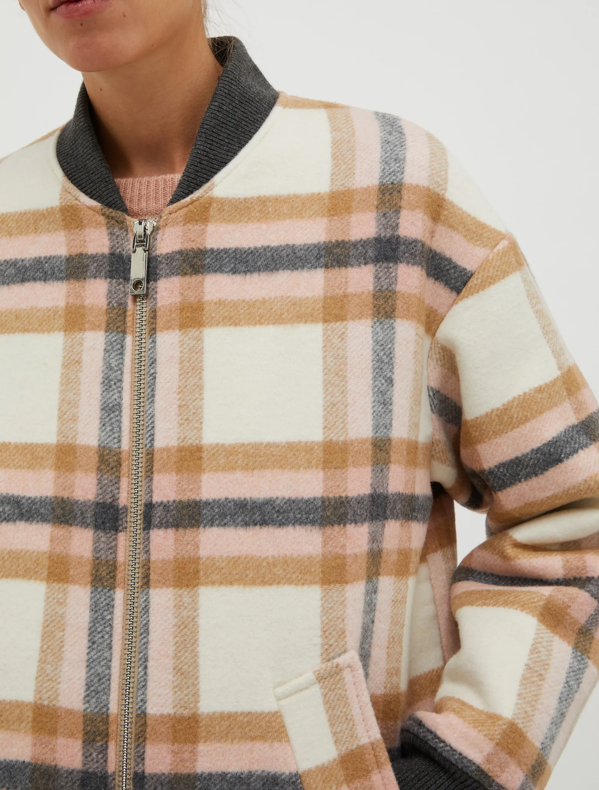 Oversized bomber jacket in a wool blend
