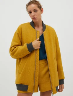 Oversized bomber jacket in a wool blend