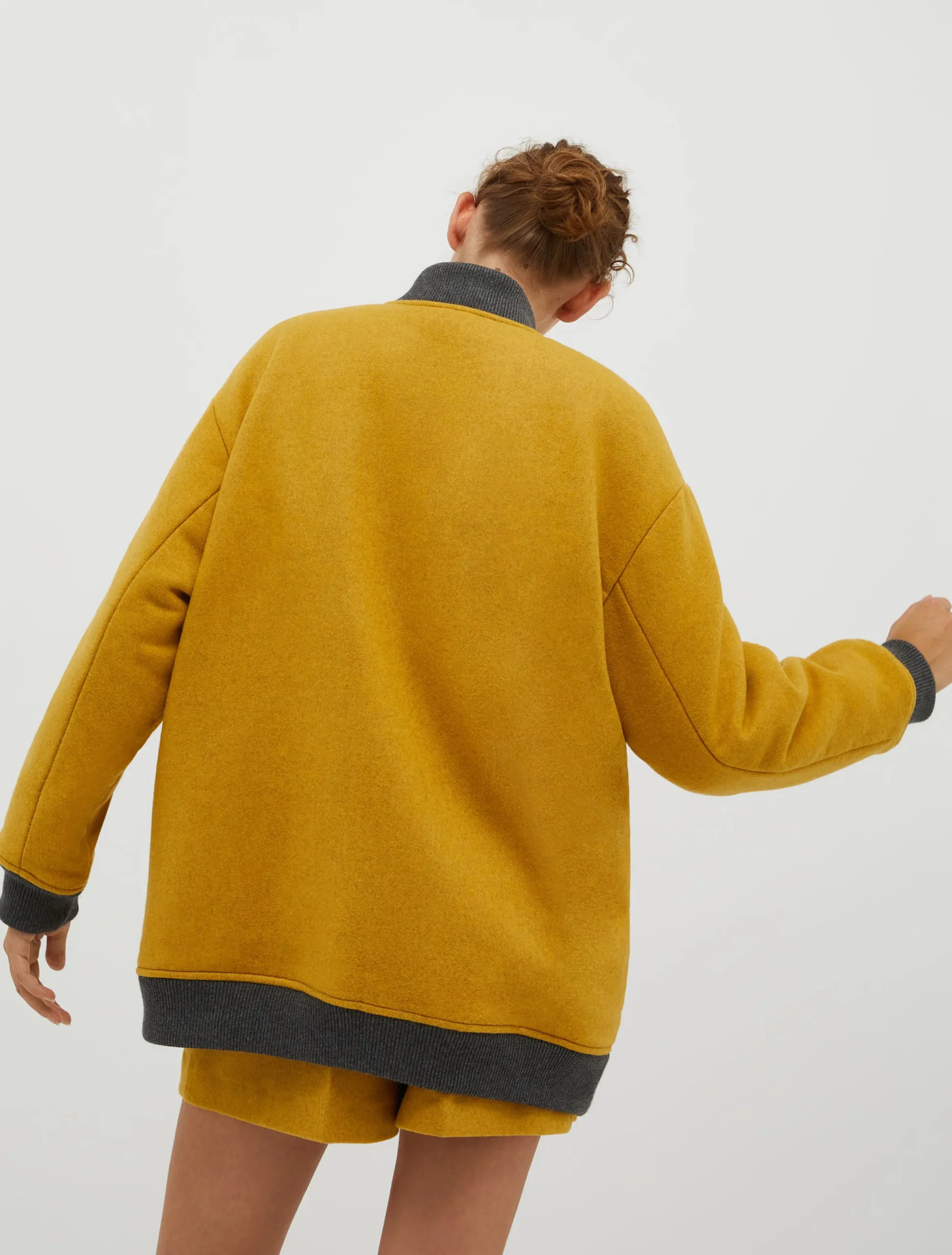 Oversized bomber jacket in a wool blend