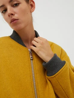 Oversized bomber jacket in a wool blend
