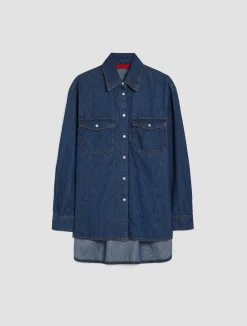 Oversized denim shirt