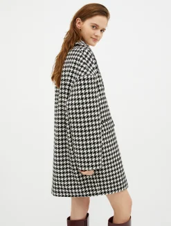 Oversized houndstooth coat