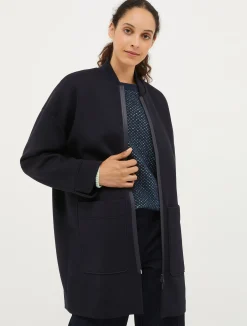 Oversized jersey bomber jacket