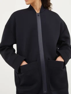 Oversized jersey bomber jacket