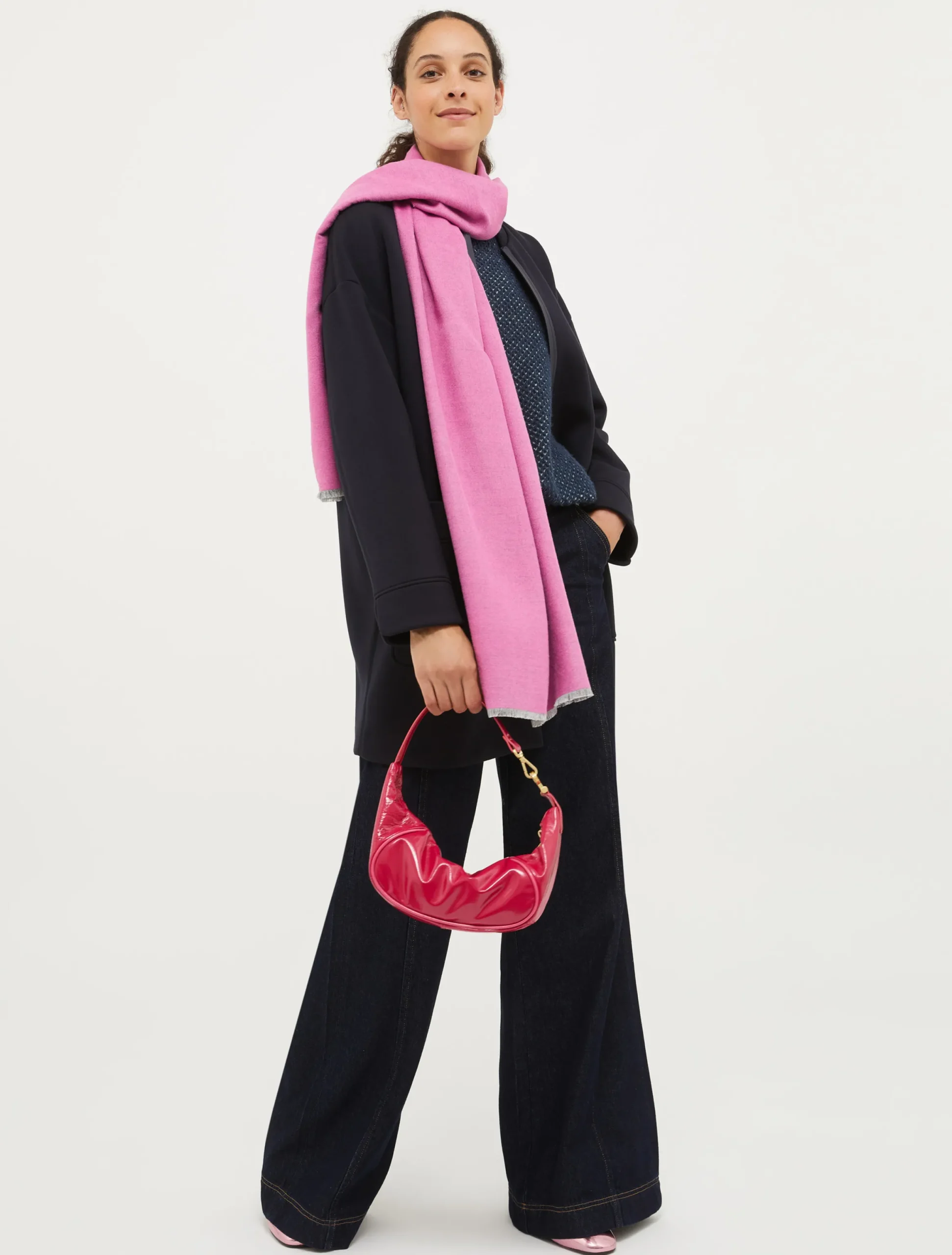 Oversized jersey bomber jacket