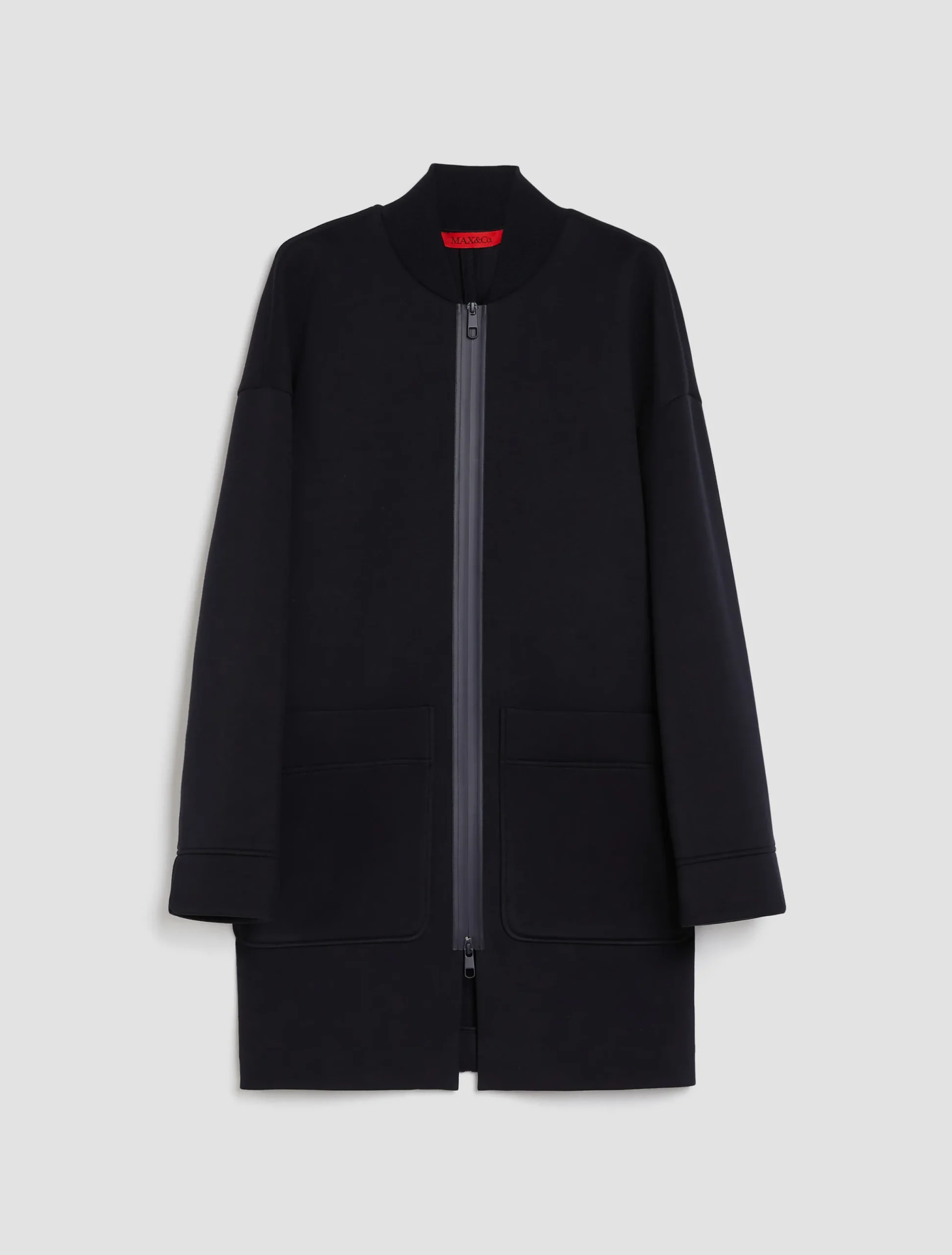 Oversized jersey bomber jacket