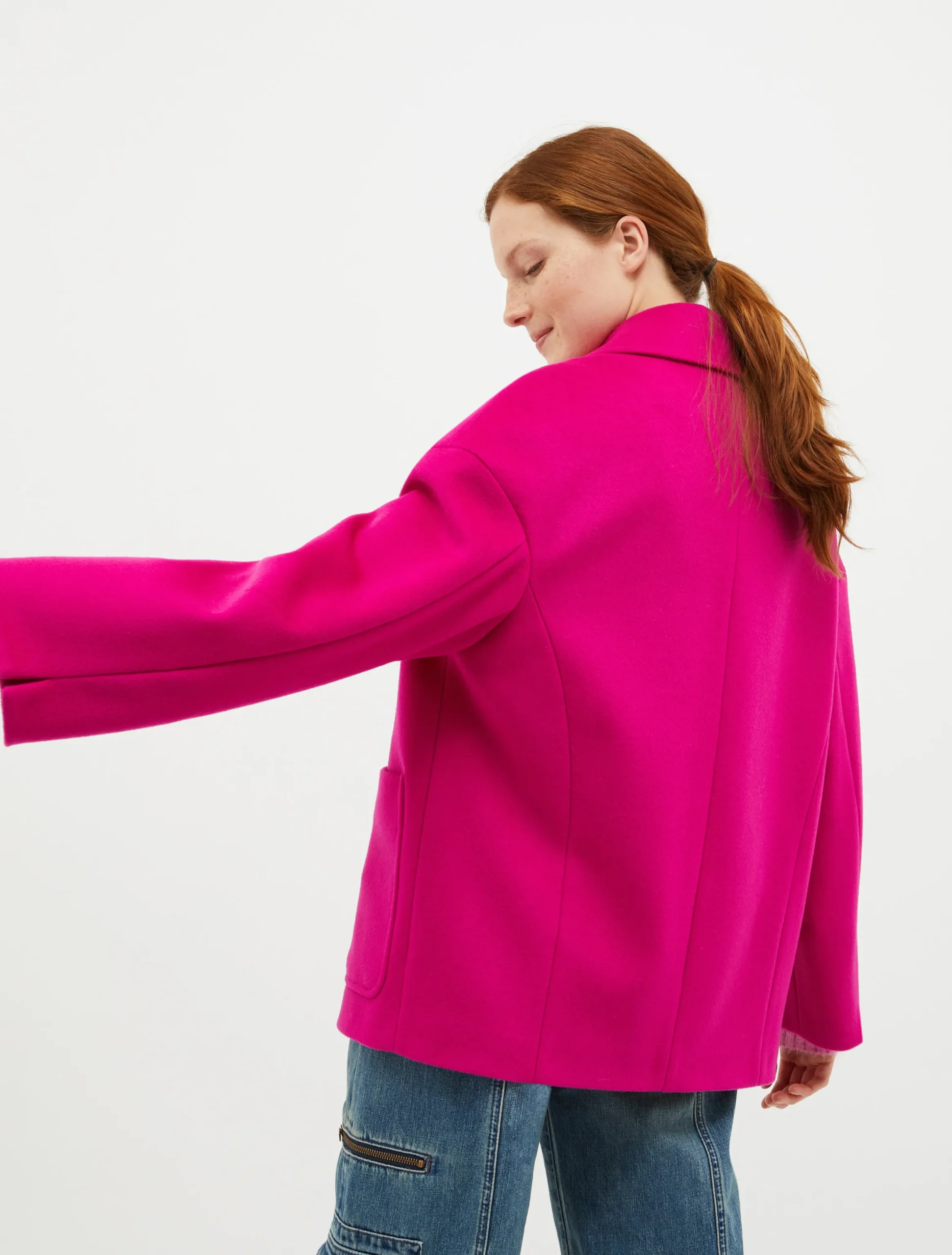 Oversized wool pea coat