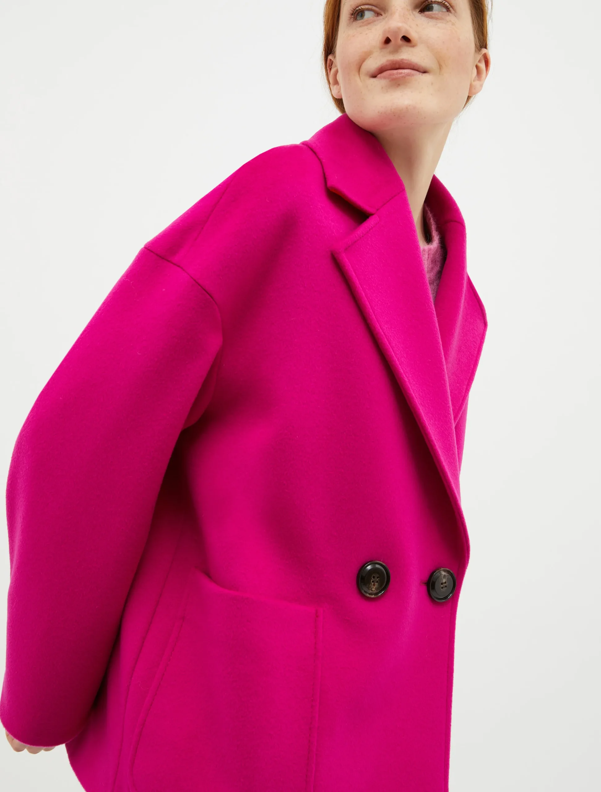 Oversized wool pea coat