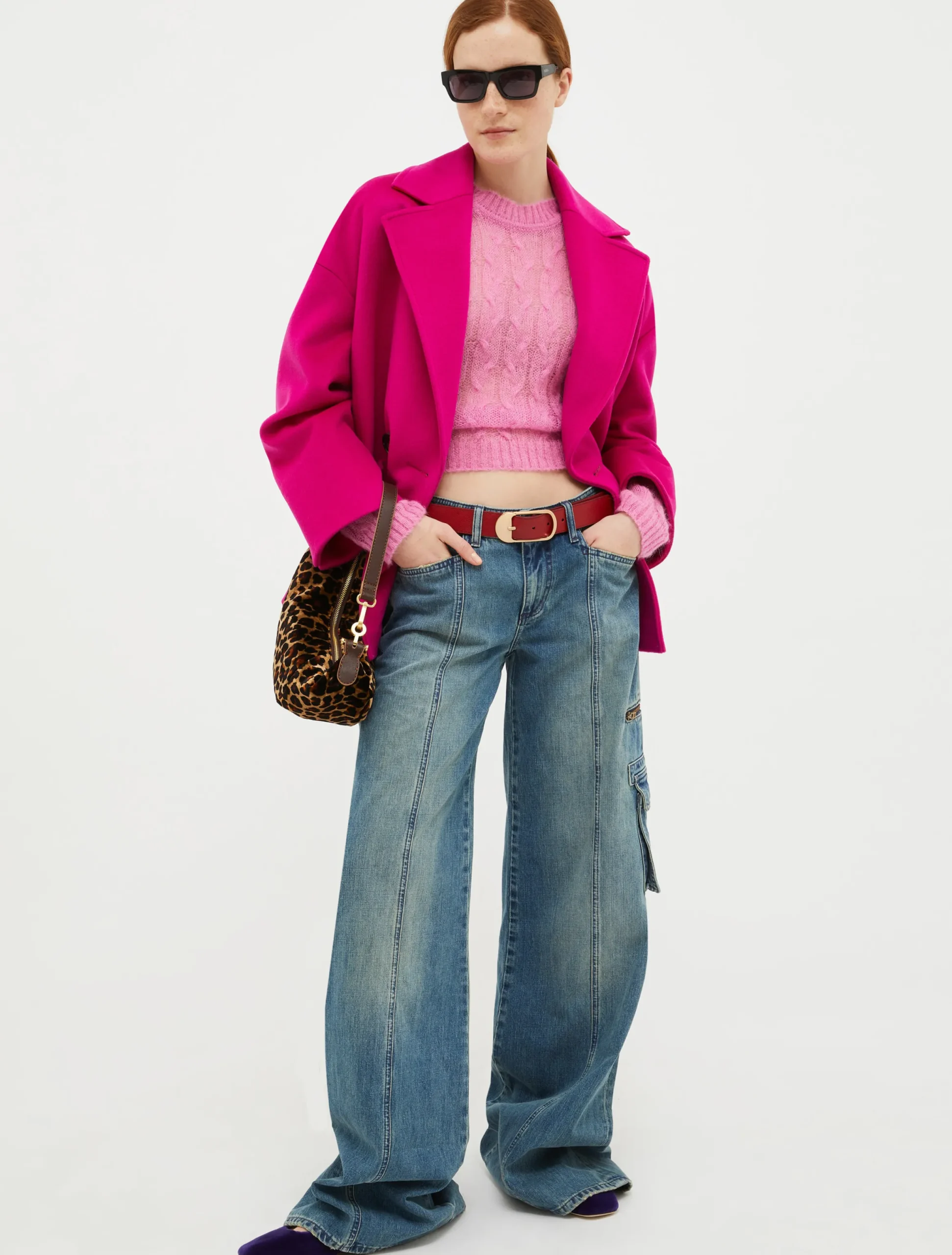 Oversized wool pea coat