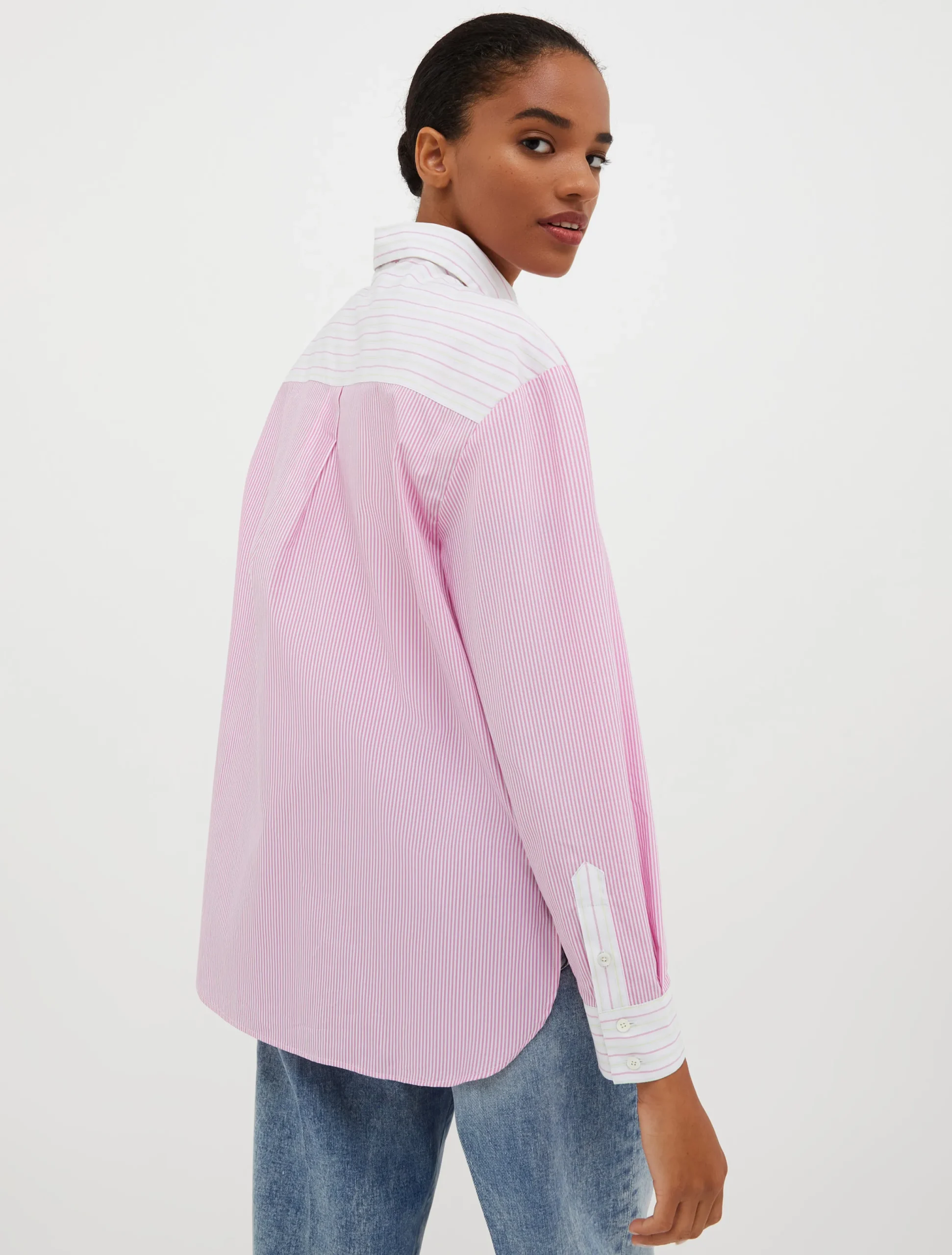 Patchwork cotton-poplin shirt
