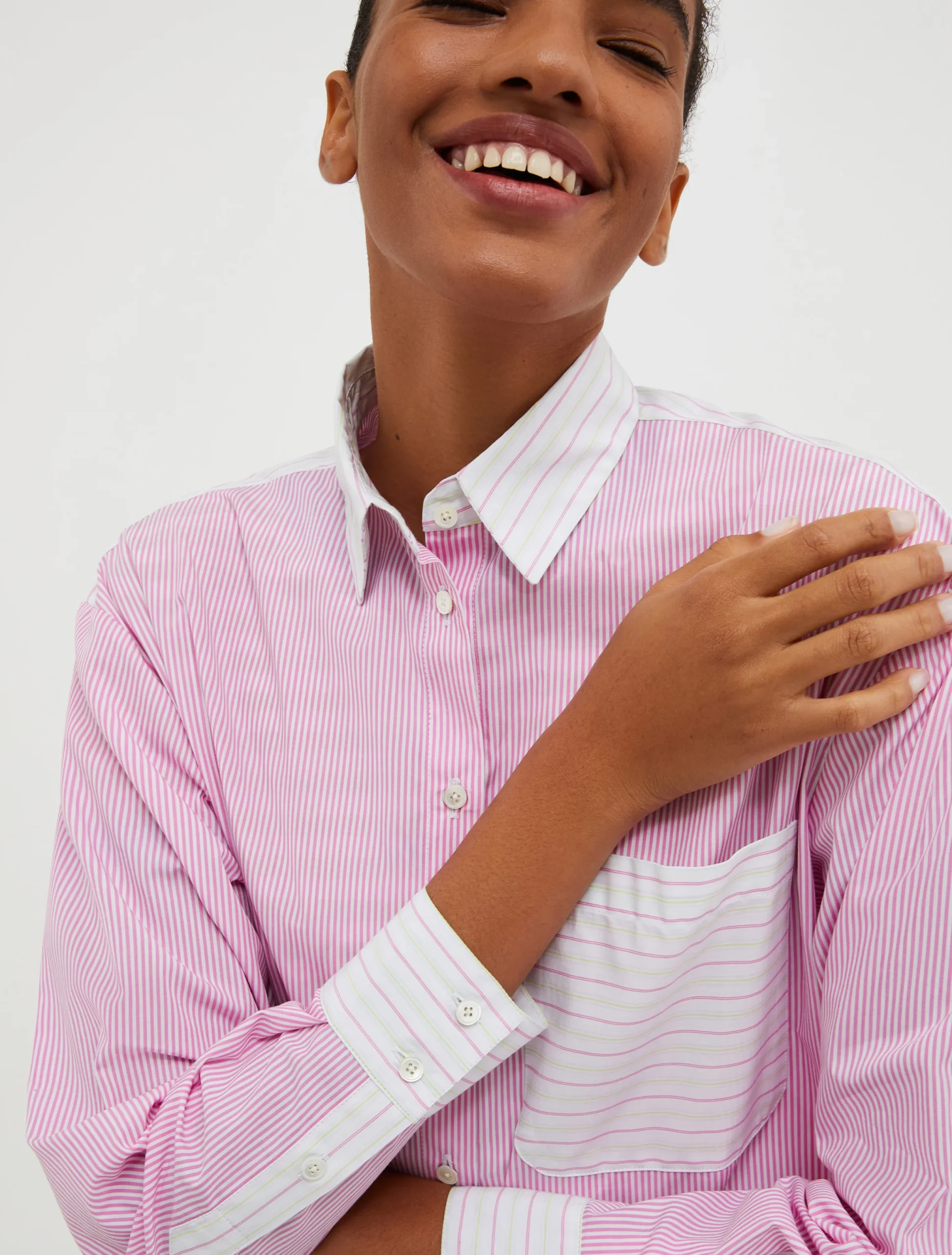 Patchwork cotton-poplin shirt