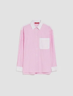 Patchwork cotton-poplin shirt