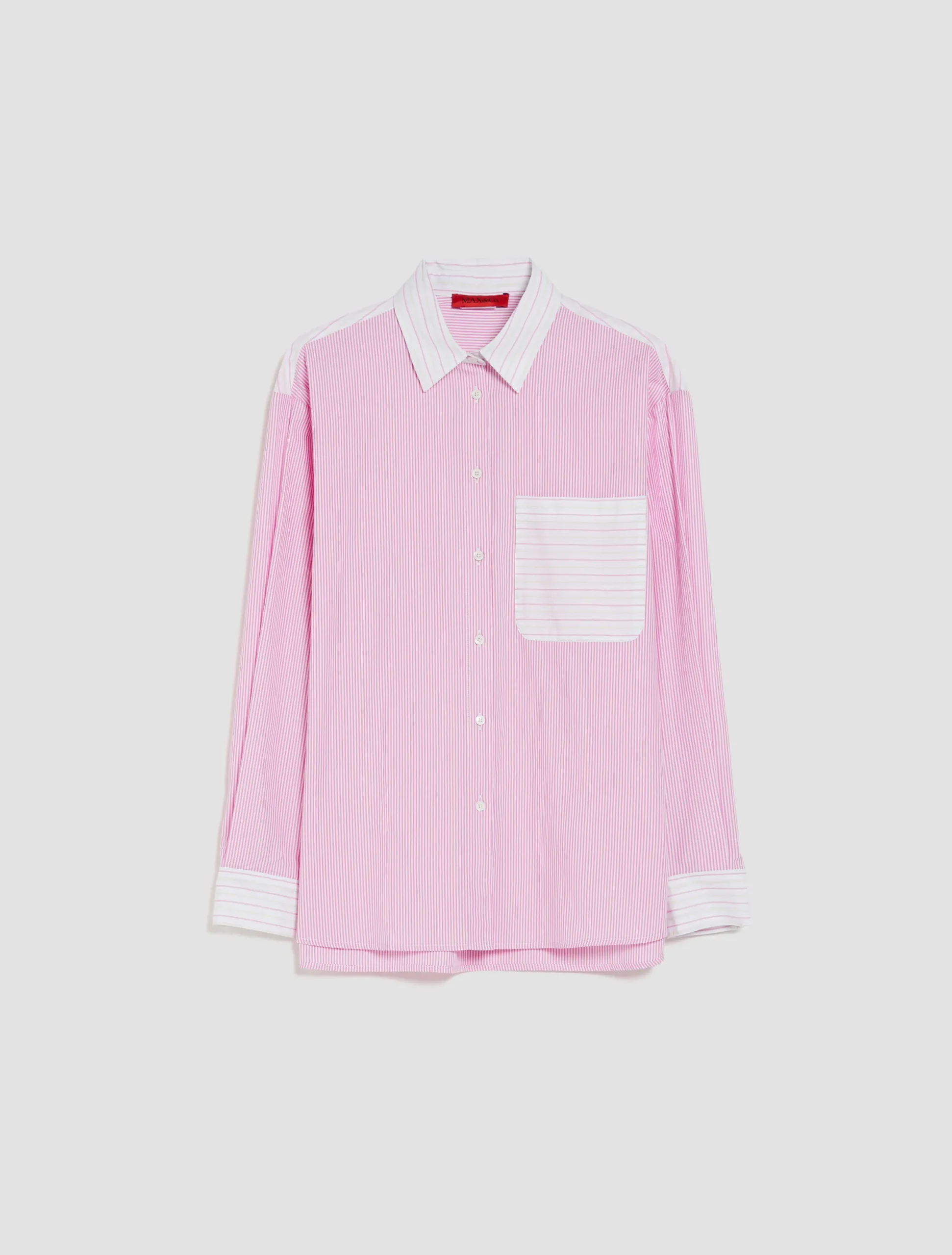 Patchwork cotton-poplin shirt