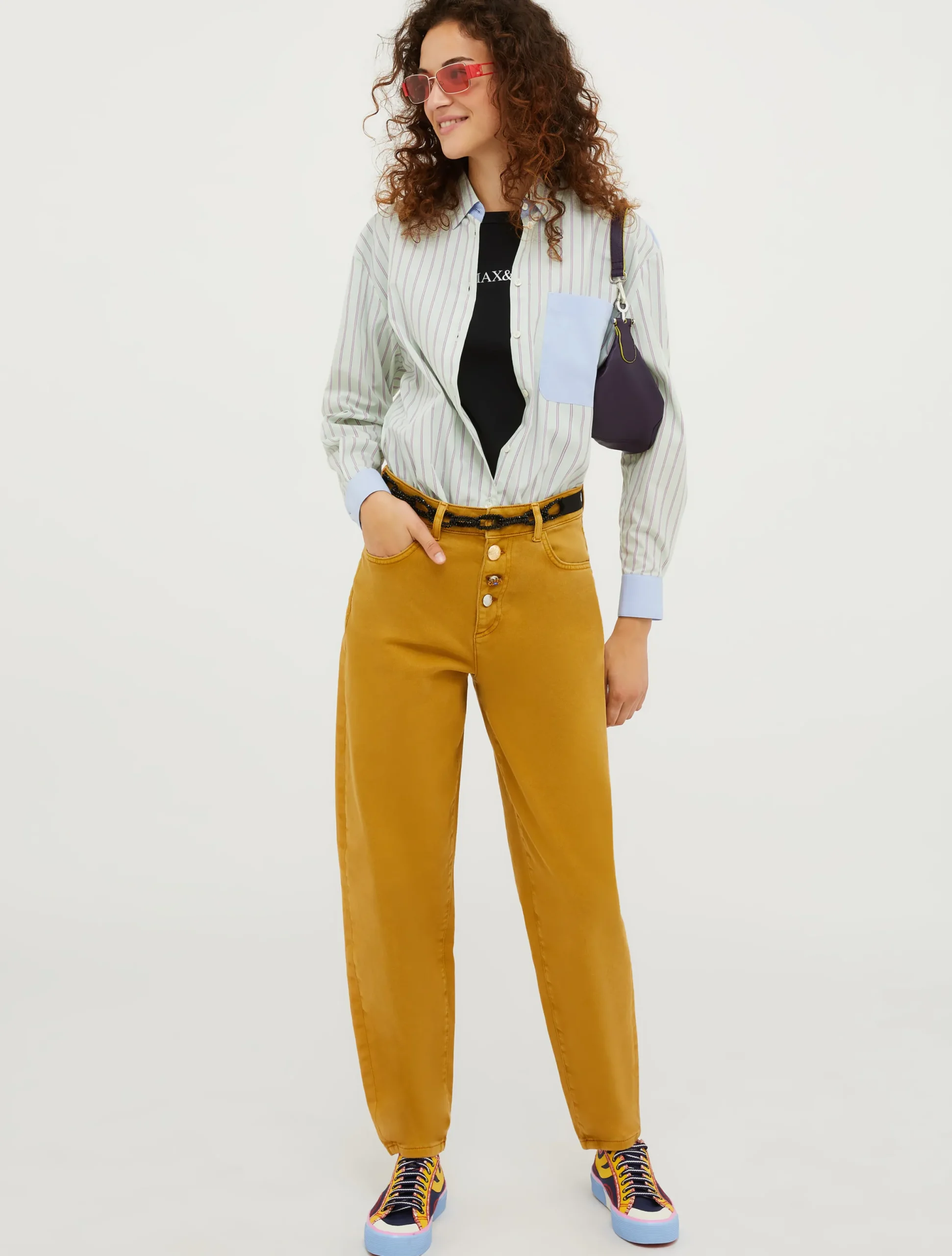 Patchwork cotton-poplin shirt