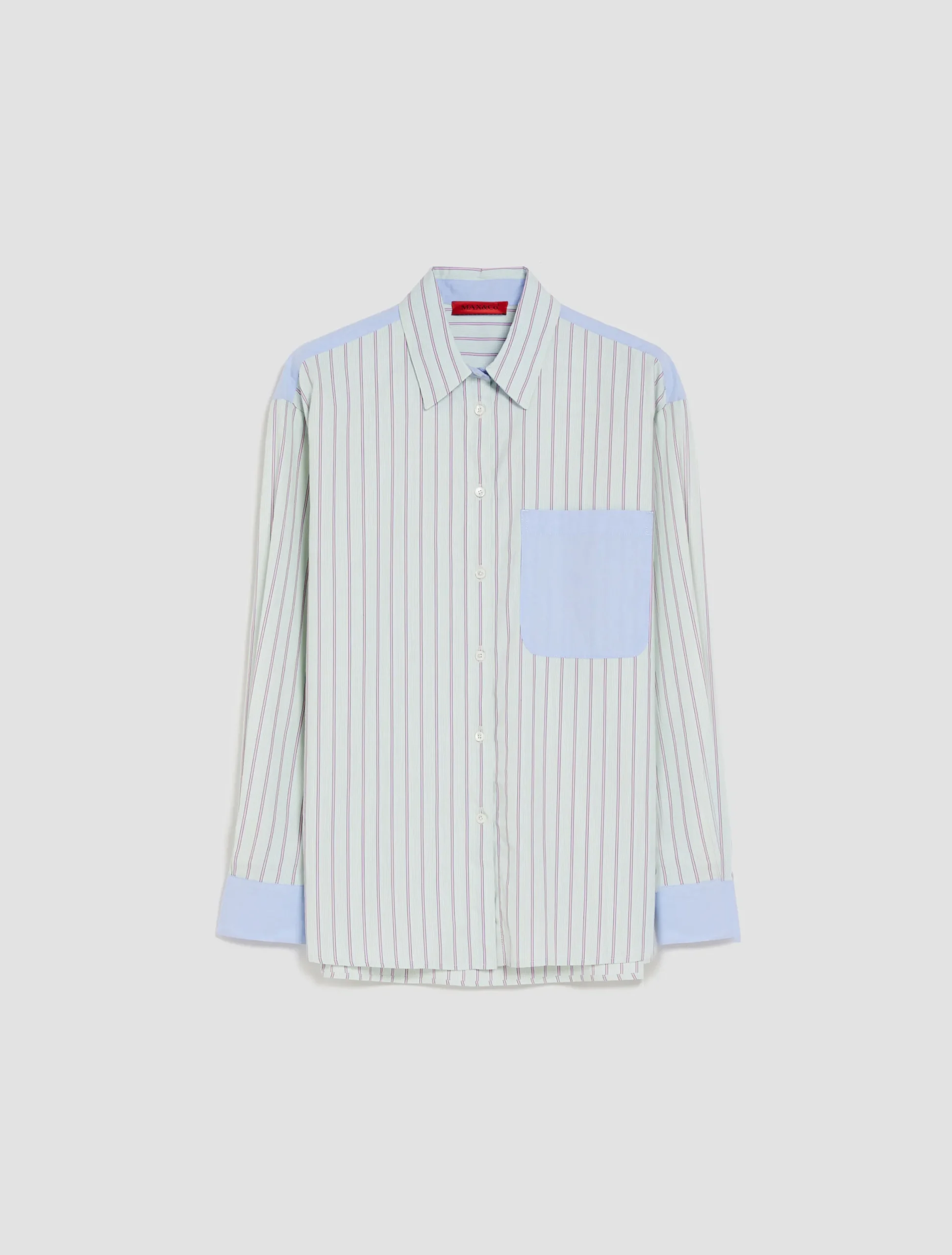 Patchwork cotton-poplin shirt