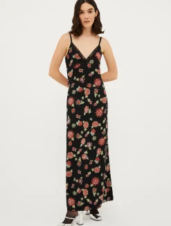Patterned jersey slip dress