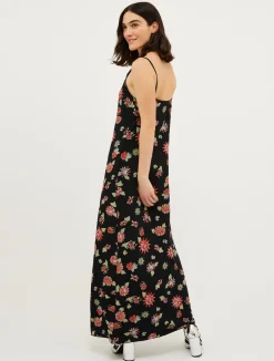 Patterned jersey slip dress