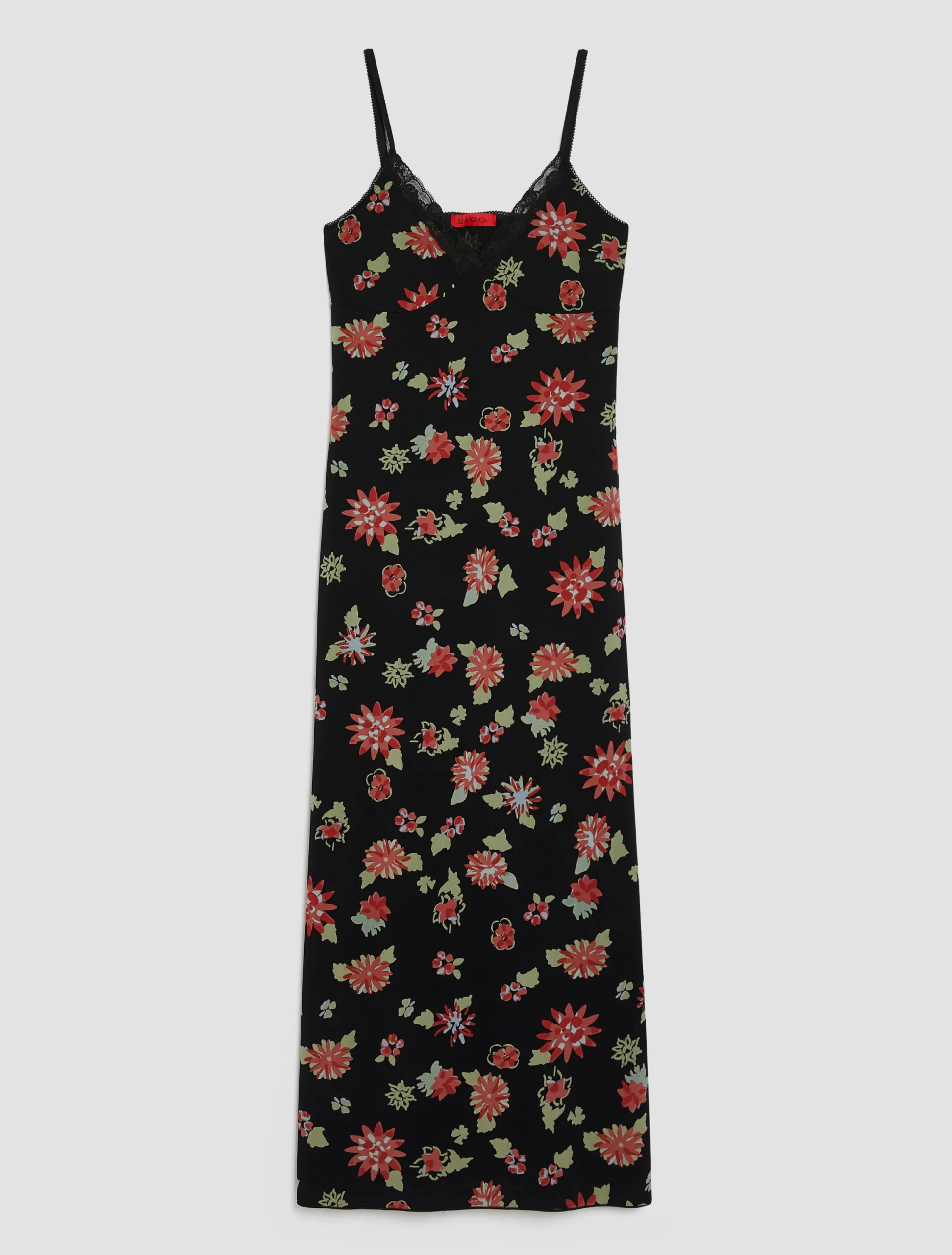 Patterned jersey slip dress