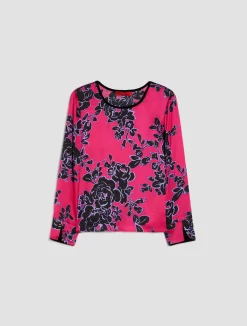 Patterned satin blouse