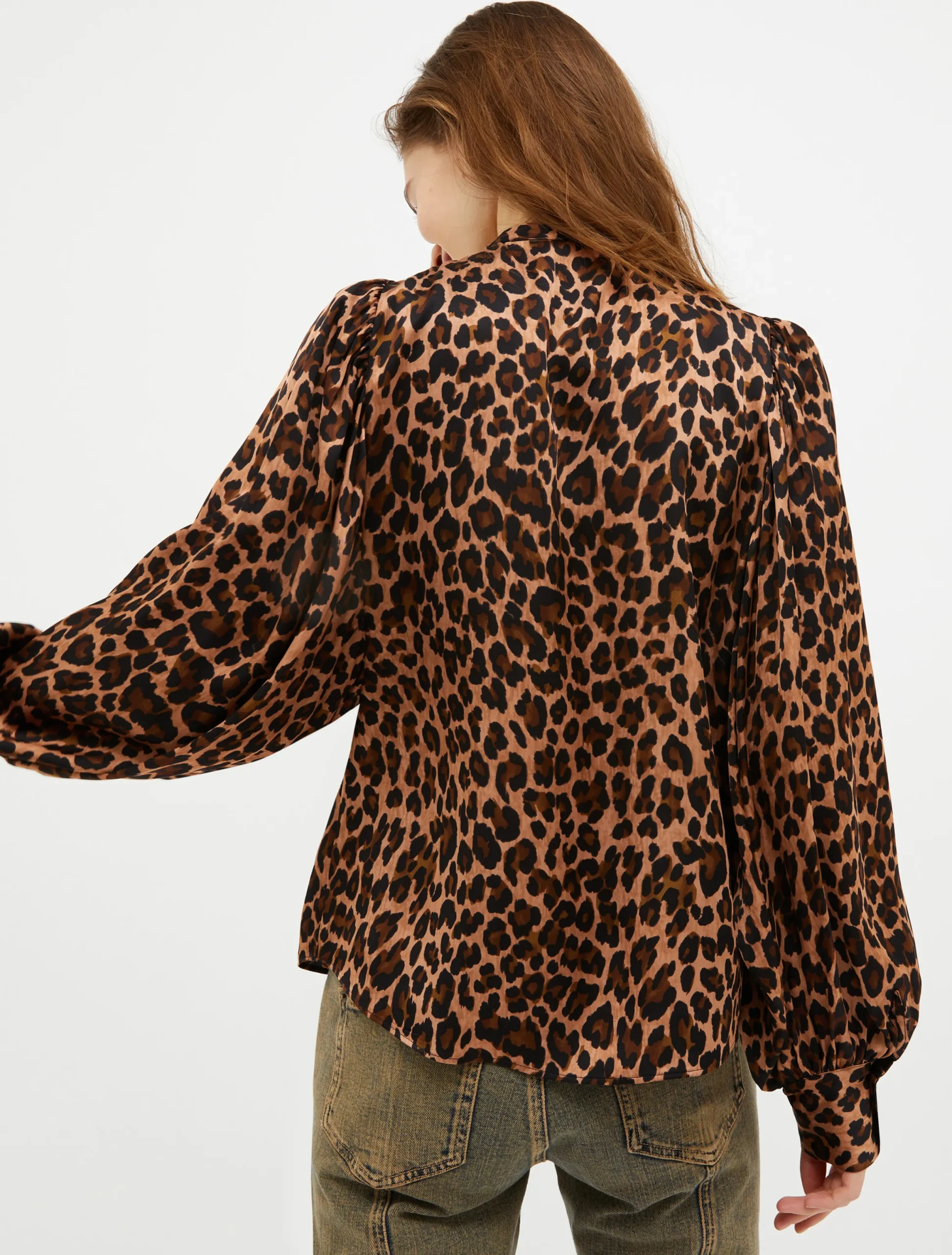Patterned satin shirt