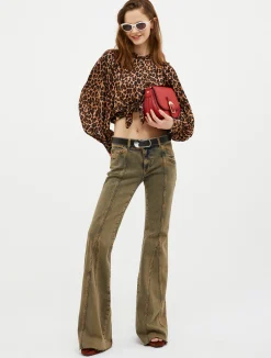 Patterned satin shirt