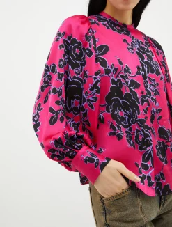Patterned satin shirt