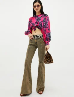 Patterned satin shirt