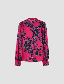 Patterned satin shirt