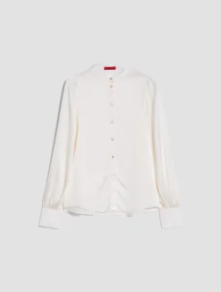 Patterned satin shirt