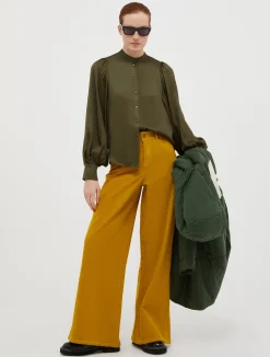 Patterned satin shirt