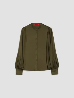 Patterned satin shirt