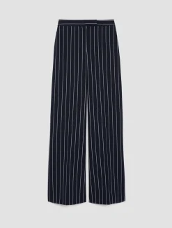 Pinstriped wide-leg trousers
