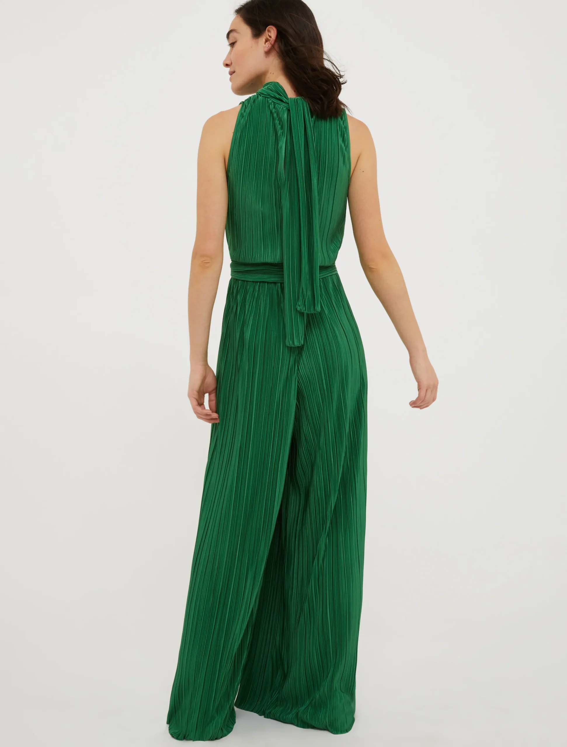 Pleated jersey jumpsuit